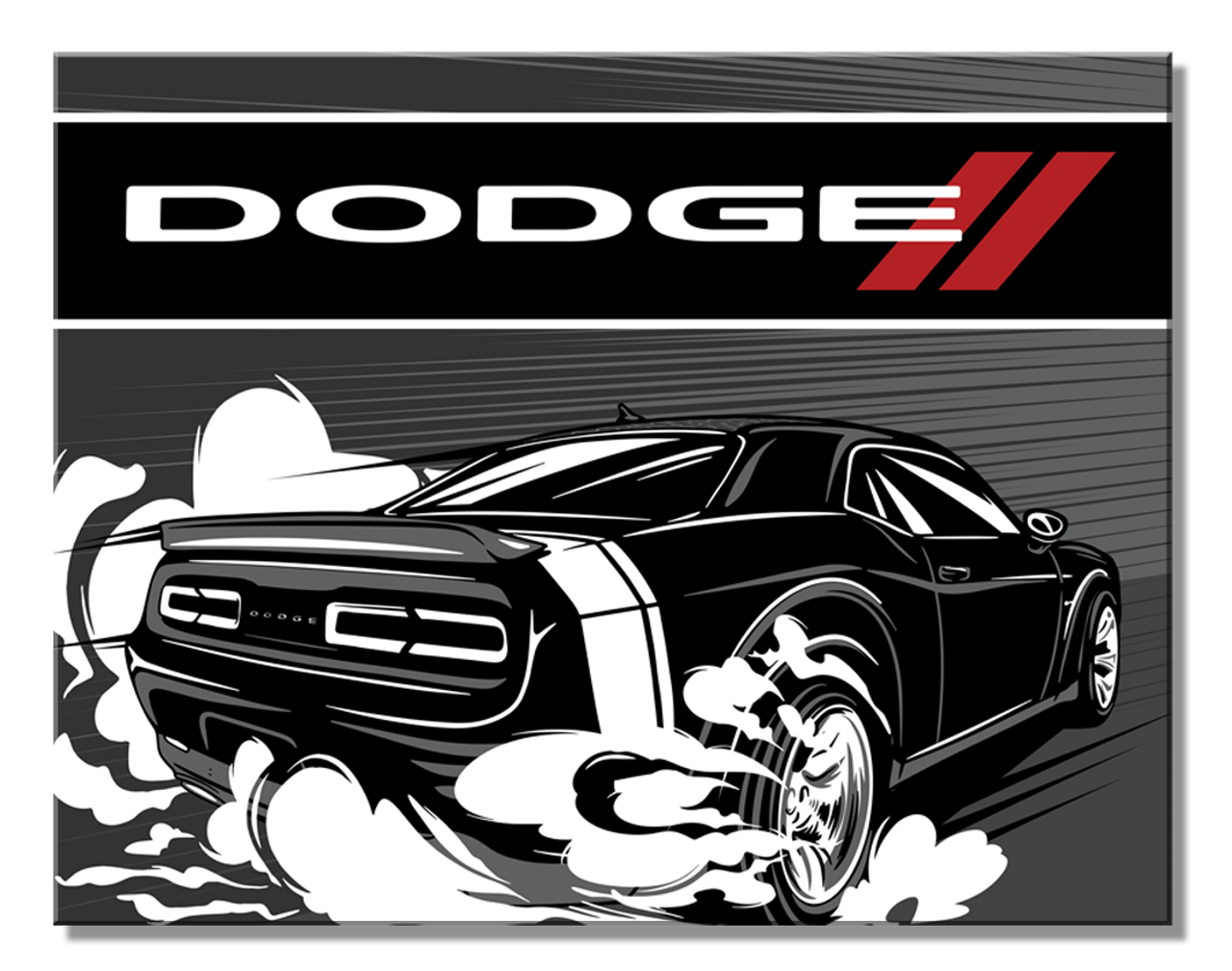 Dodge Black Speed Metal Sign