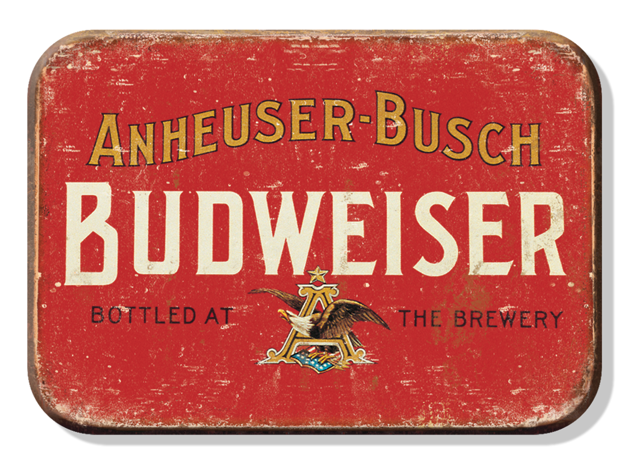 Magnet: Budweiser - Weathered (New Size and Rounded Corners) Sign
