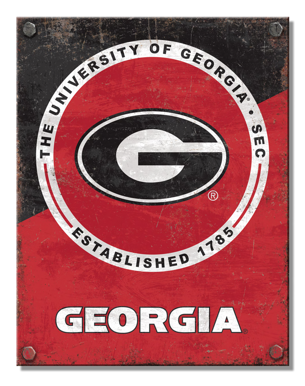 NCAA GEORGIA Two Tone Sign