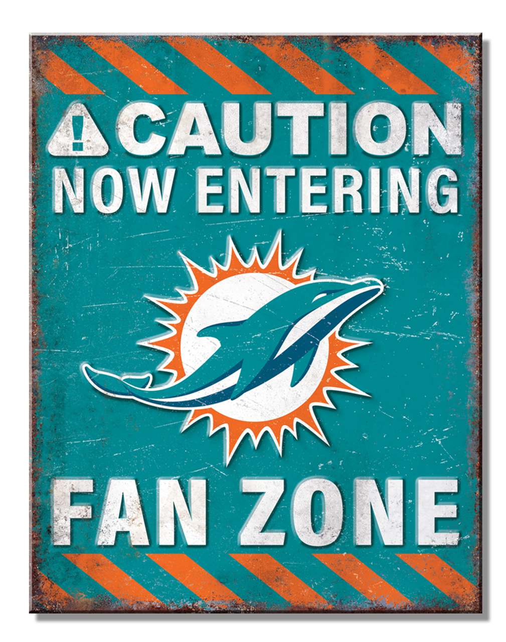 Miami Dolphins Fan Zone Metal Sign