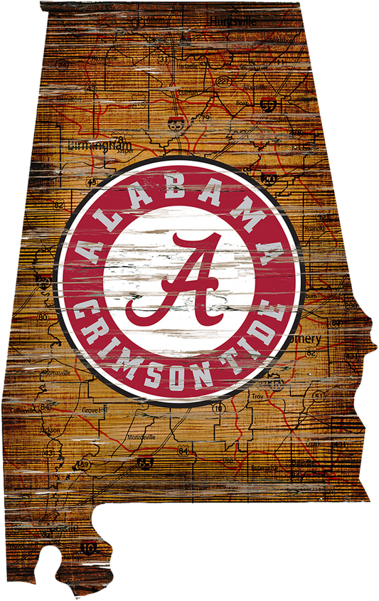 24" MDF State - Alabama Sign