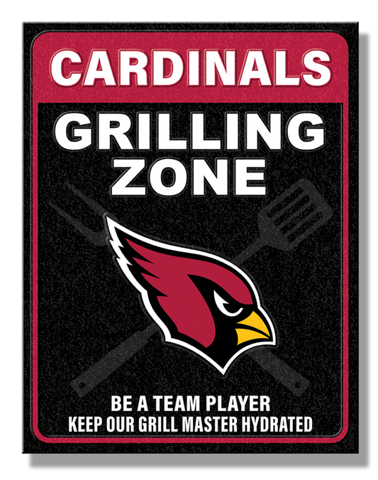 Arizona Cardinals Grilling Zone Metal Sign