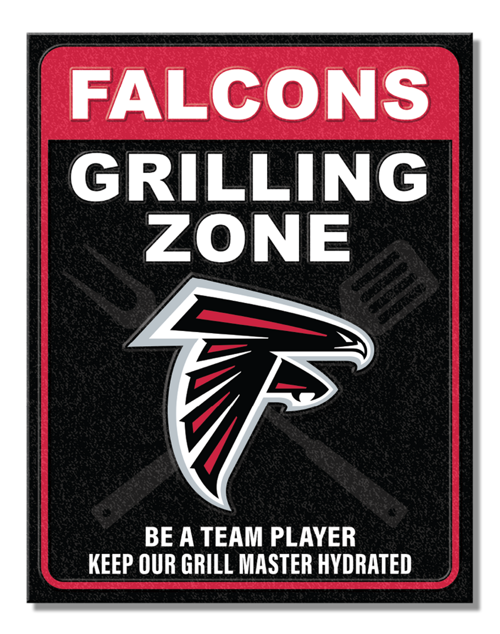 Atlanta Falcons Grilling Zone Metal Sign