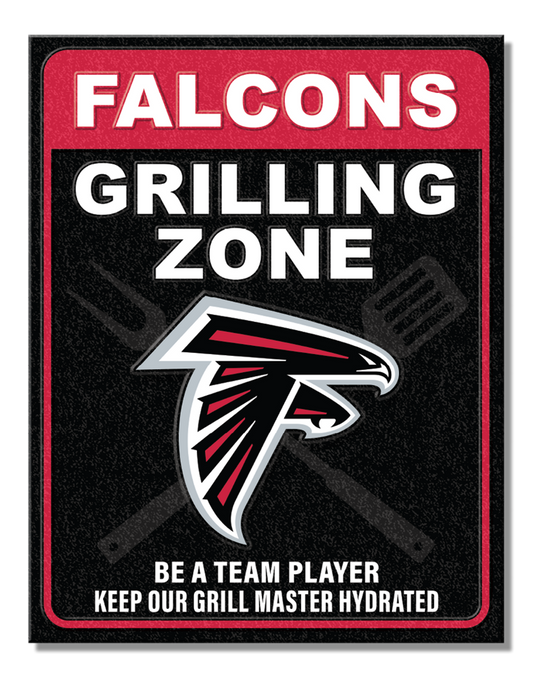 Atlanta Falcons Grilling Zone Metal Sign