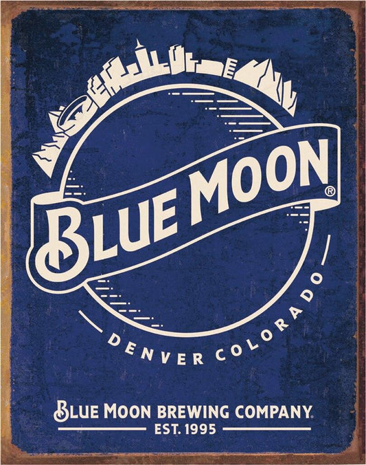 Blue Moon - Skyline Logo Retro Sign