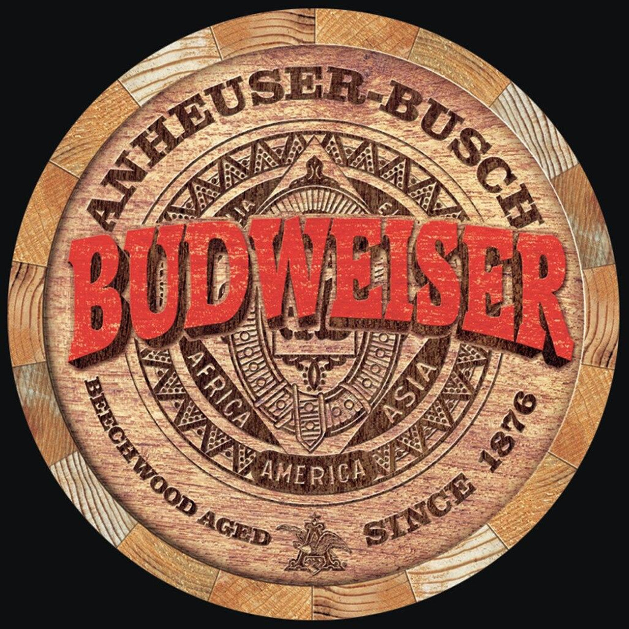 Budweiser Barrel End NEW ALUMINUM STYLE Sign