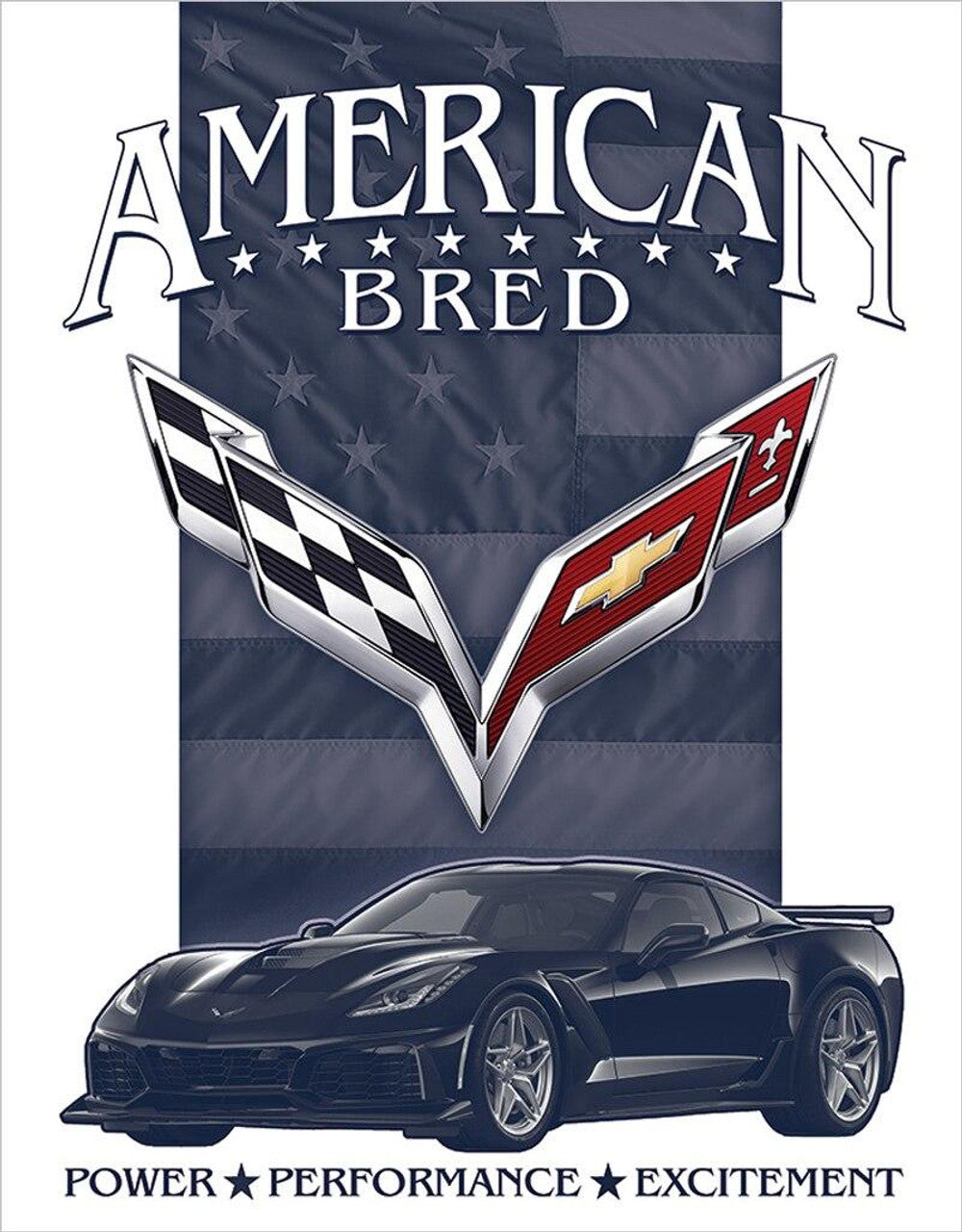 Corvette - American Bred Chevy Metal Sign