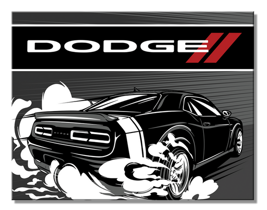 Dodge Black Speed Metal Sign