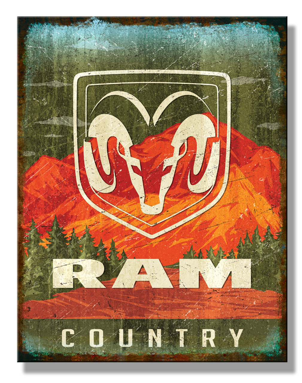 Ram Country Metal Sign