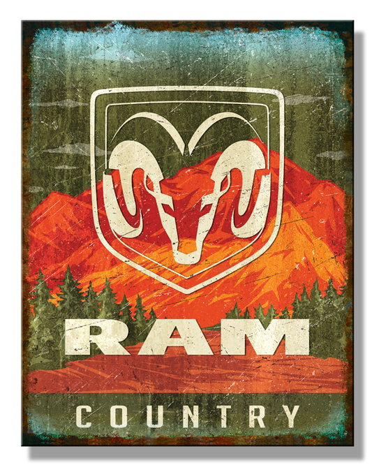 Ram Country Metal Sign