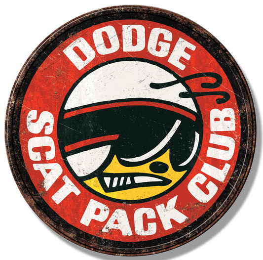 Dodge Scat Pack Round Metal Sign