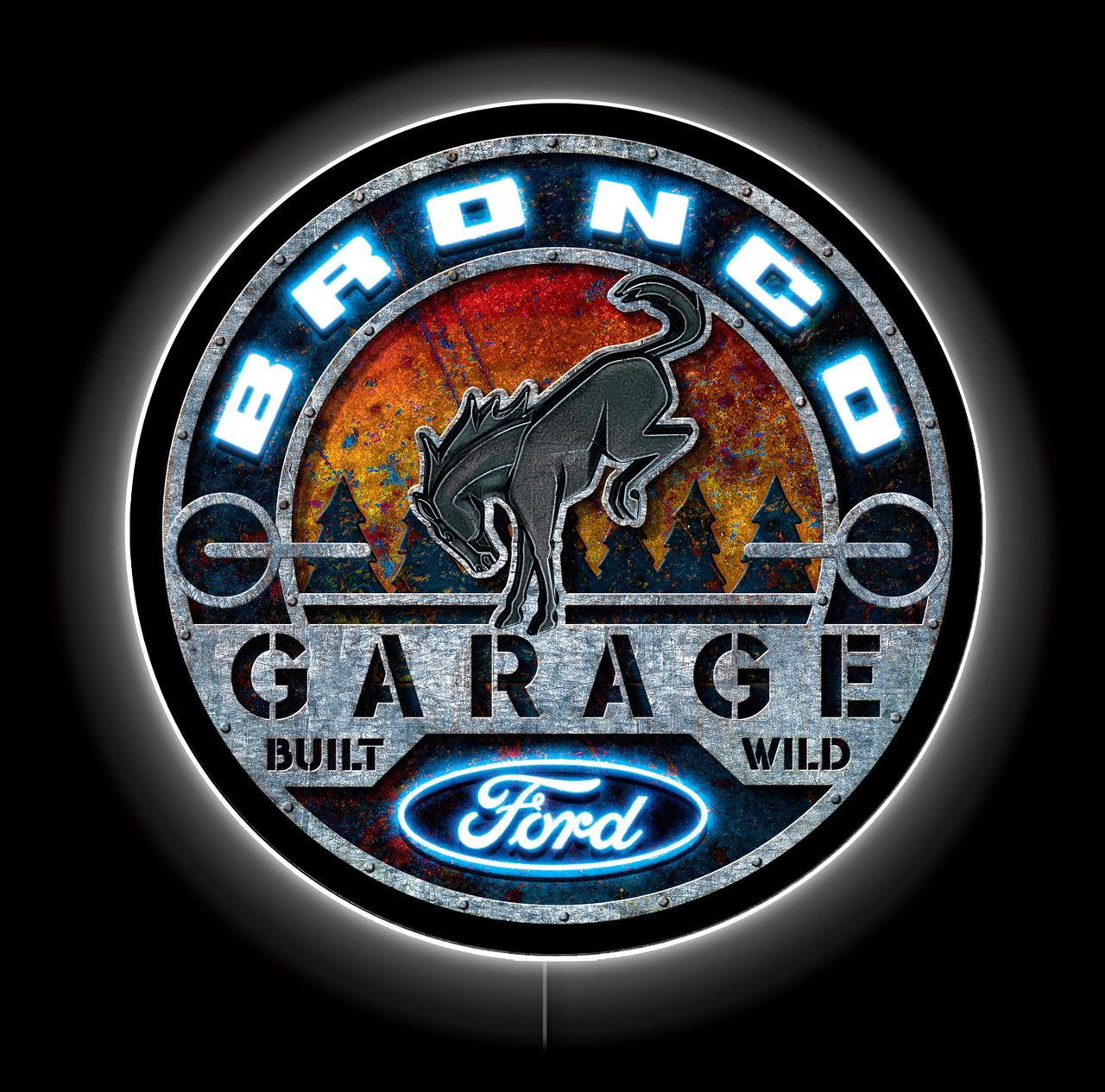 23" LED - Bronco Metal Sign