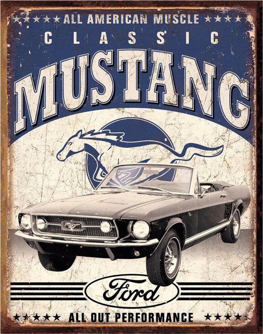 Classic Mustang Metal Sign