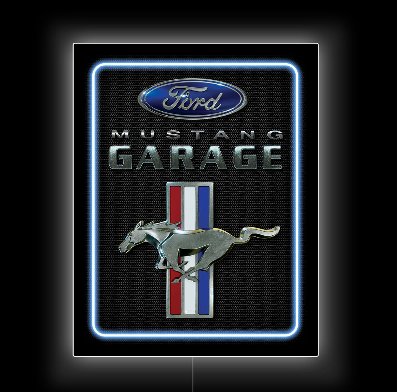 LED Mustang Garage Metal Sign