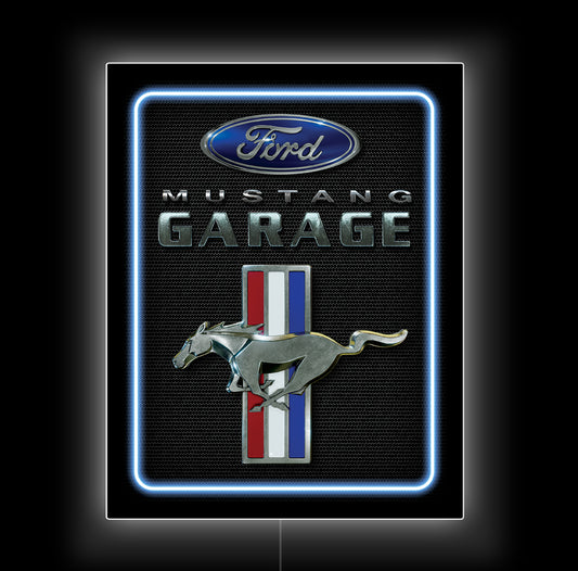 LED Mustang Garage Metal Sign