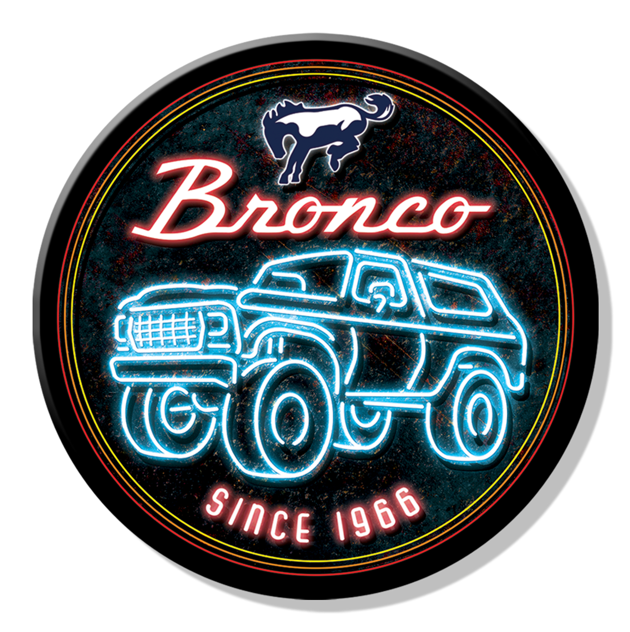 Magnet: Bronco Since 1966 Neon Metal Sign