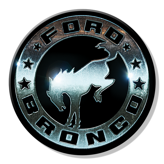 Magnet: Bronco Badge Round Metal Sign