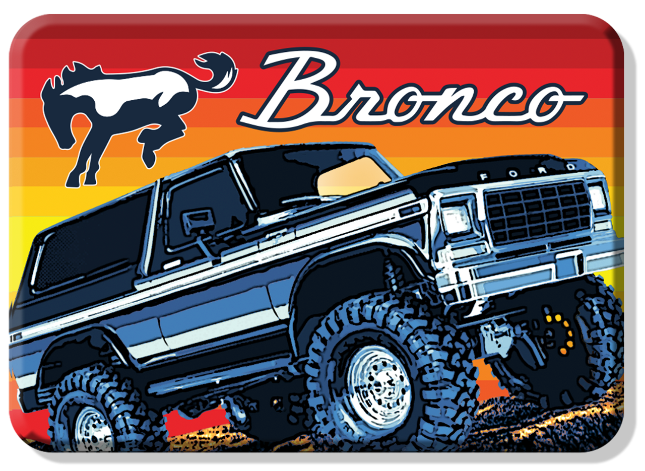 Magnet: Bronco Retro Metal Sign