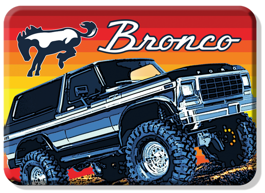 Magnet: Bronco Retro Metal Sign