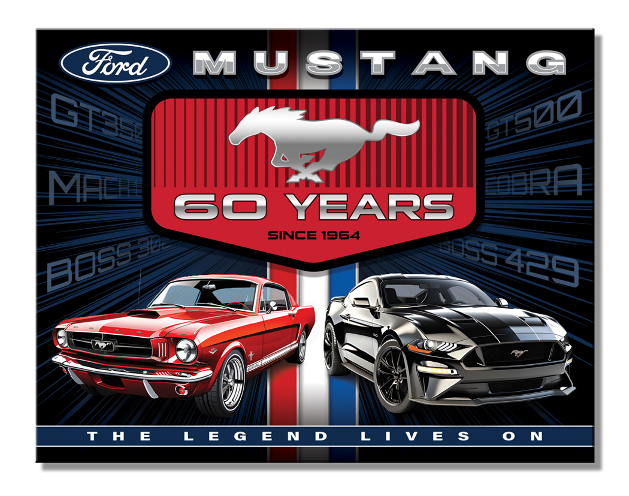 Ford - Mustang 60 yrs Metal Sign