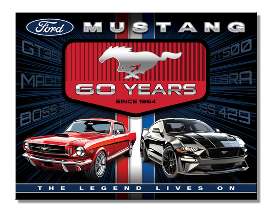 Ford - Mustang 60 yrs Metal Sign