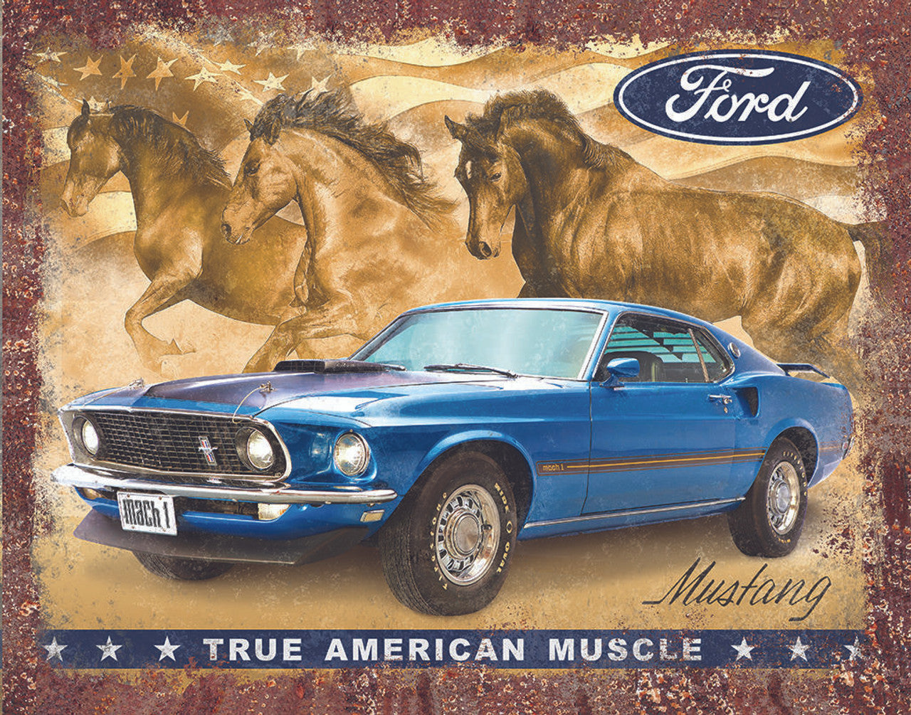 Mustang "True American Muscle" Metal Sign