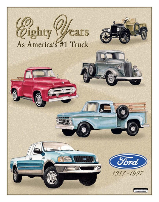 Ford TRUCKS - 80 YR TRIBUTE Metal Sign