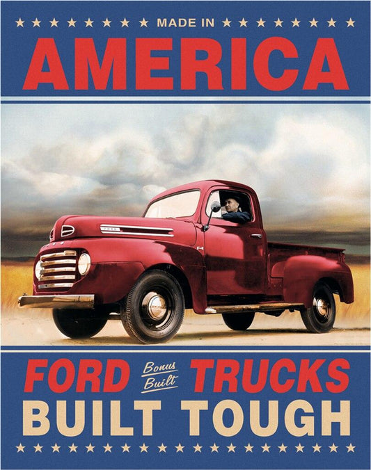 Ford Trucks Built Tough Metal Sign