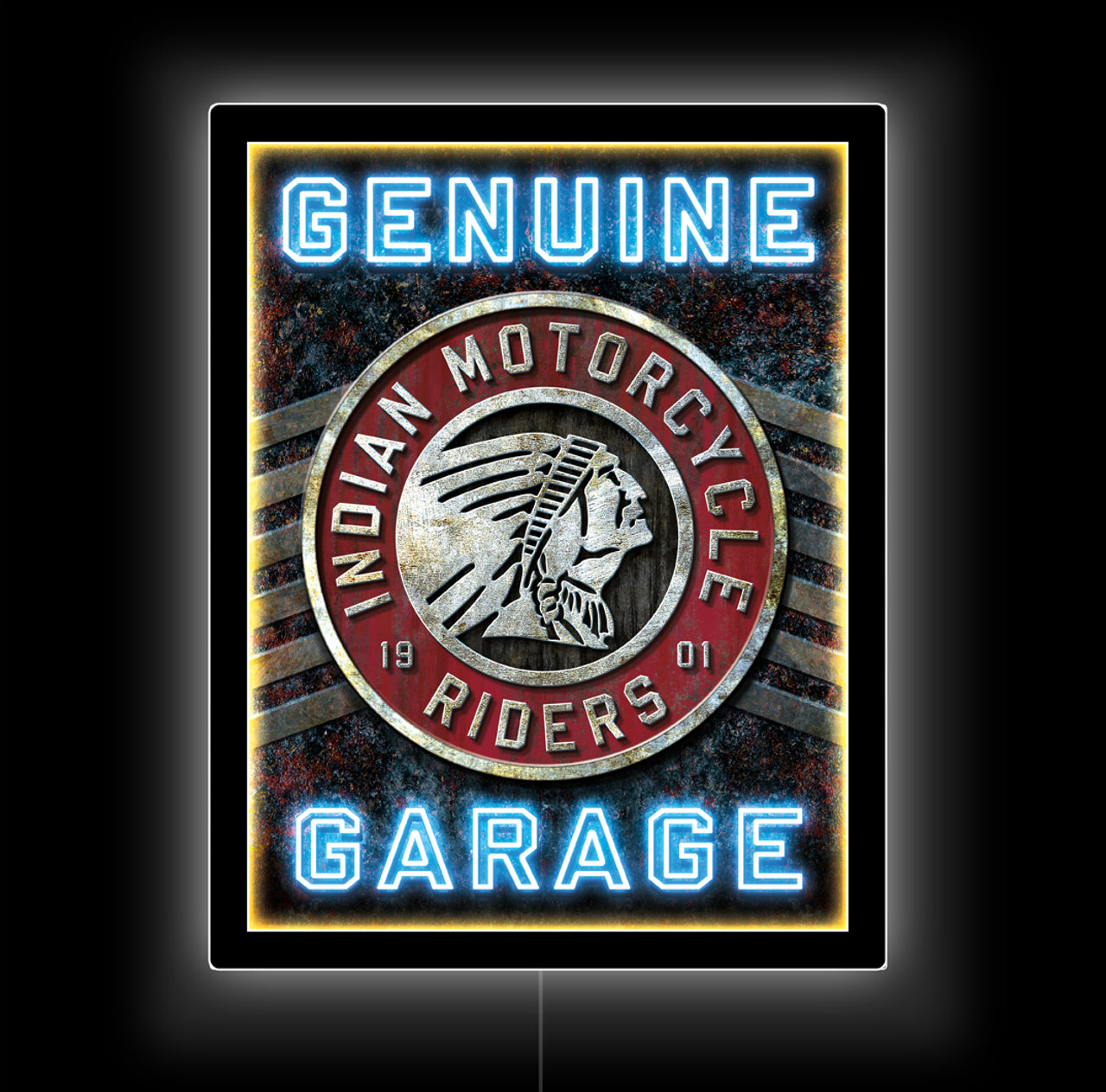 18" x 23" LED - Indian Motorcyle Metal Sign