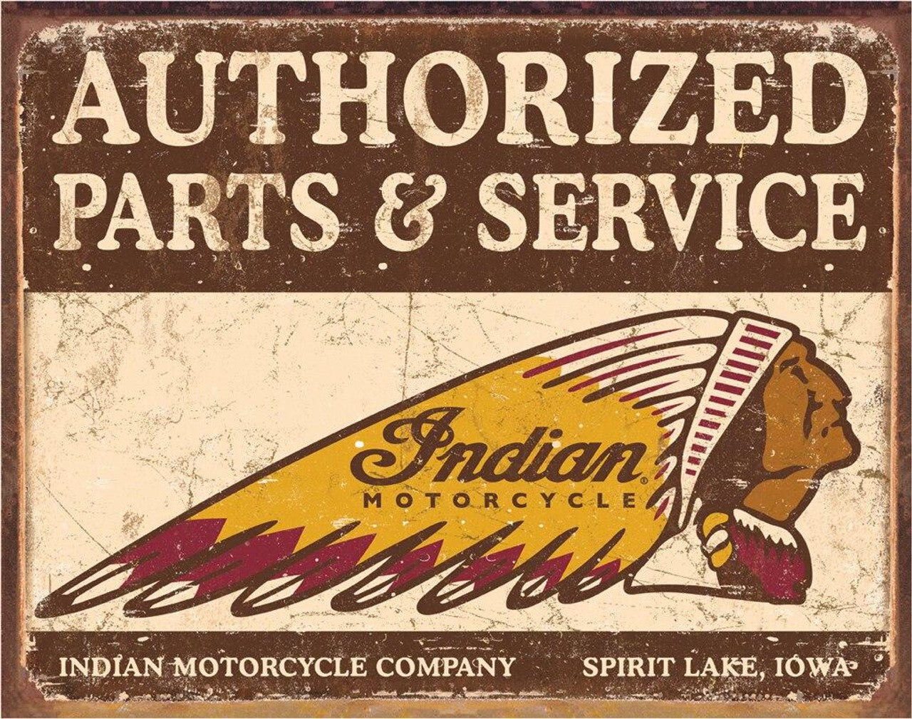 Authorized Indian Parts and Service Metal Sign