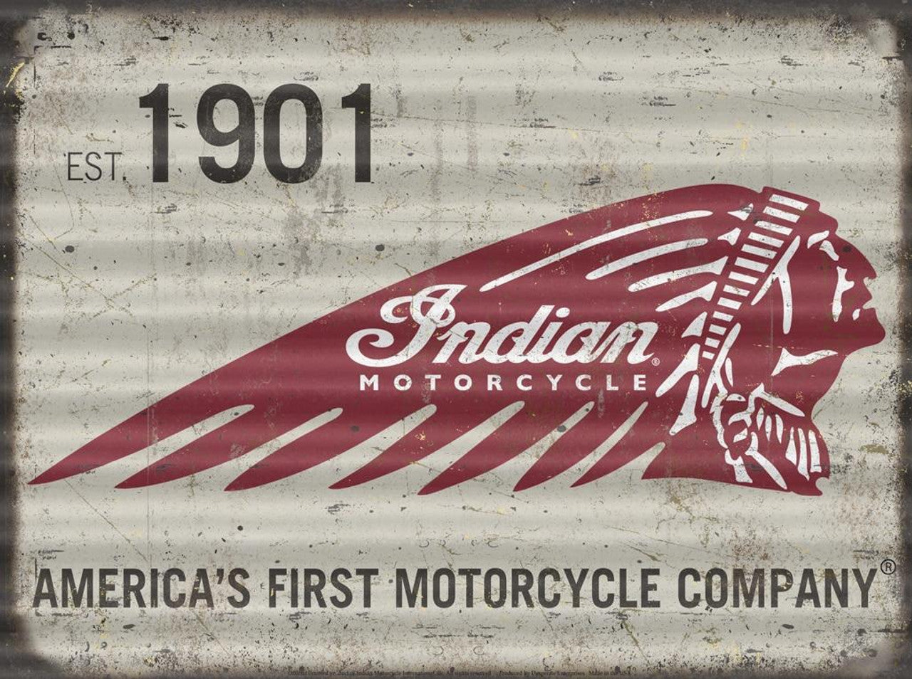Indian Logo-24"W x 18"H Metal Sign