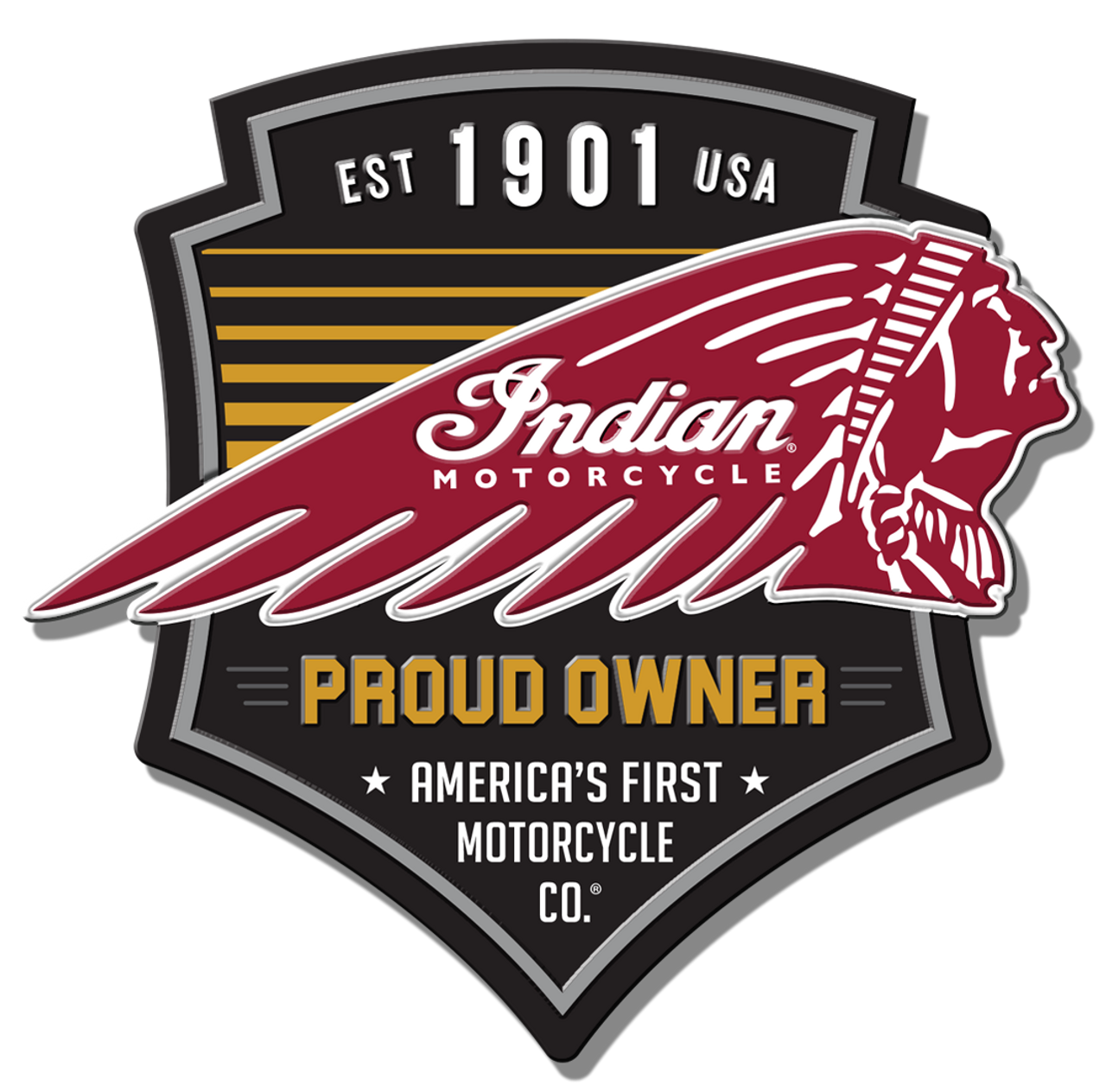 Indian Motorcycle - Embossed Premium - 23" x 15.5" Metal Sign