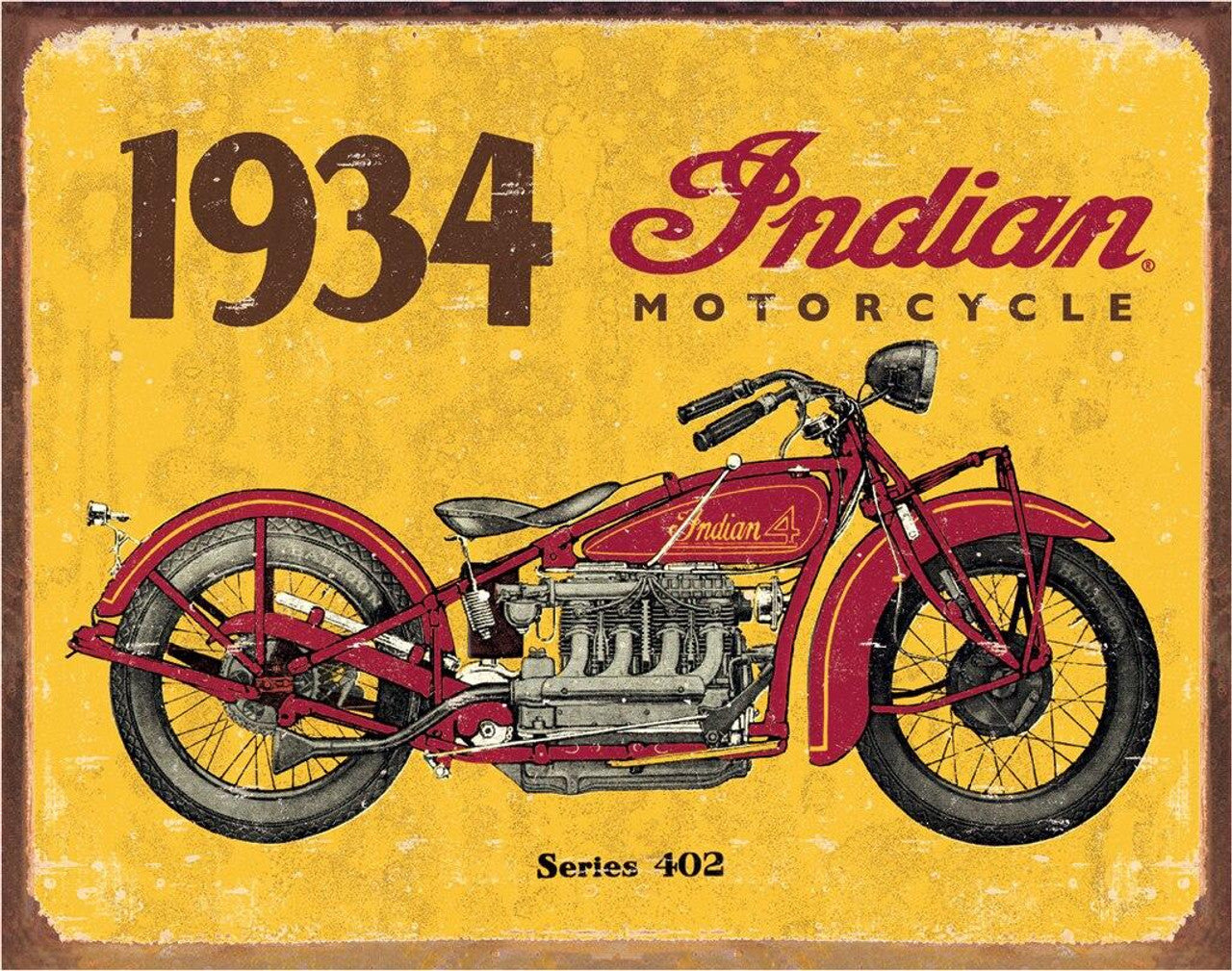 1934 Indian Metal Sign