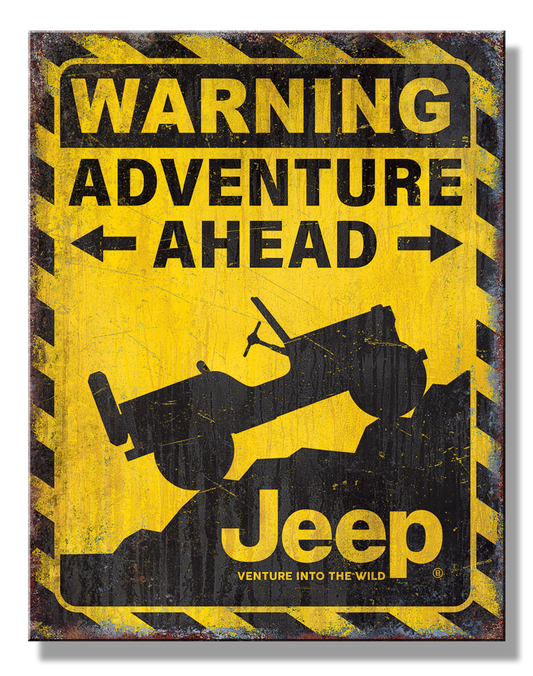 JEEP Adventure Ahead Metal Sign