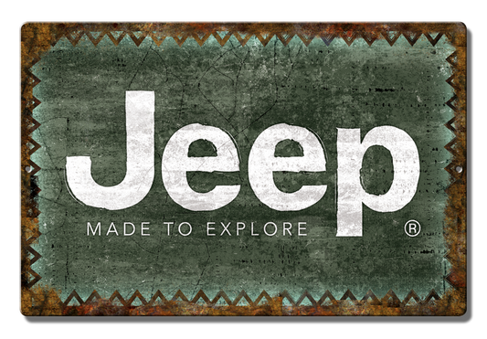 Jeep Explore Aluminum Metal Sign