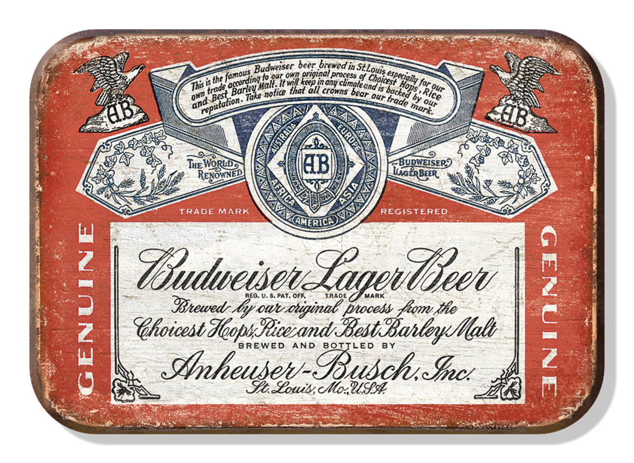 Magnet: Budweiser - Old Label Sign