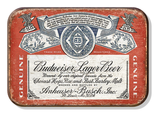 Magnet: Budweiser - Old Label Sign