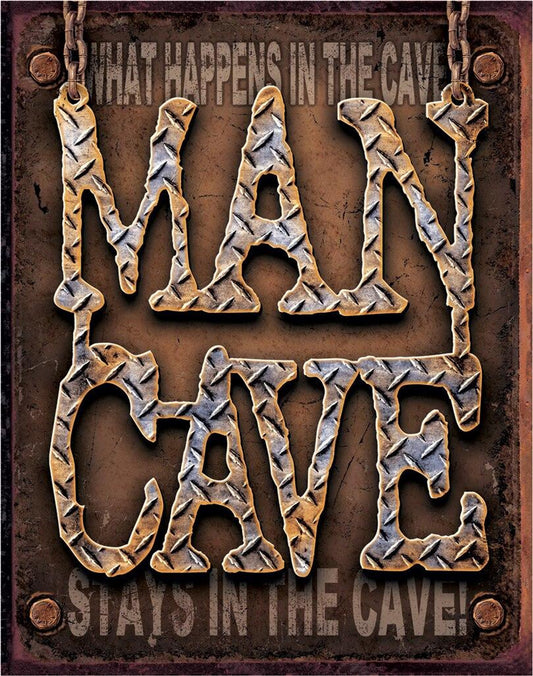 Man Cave - Diamond Plate Sign