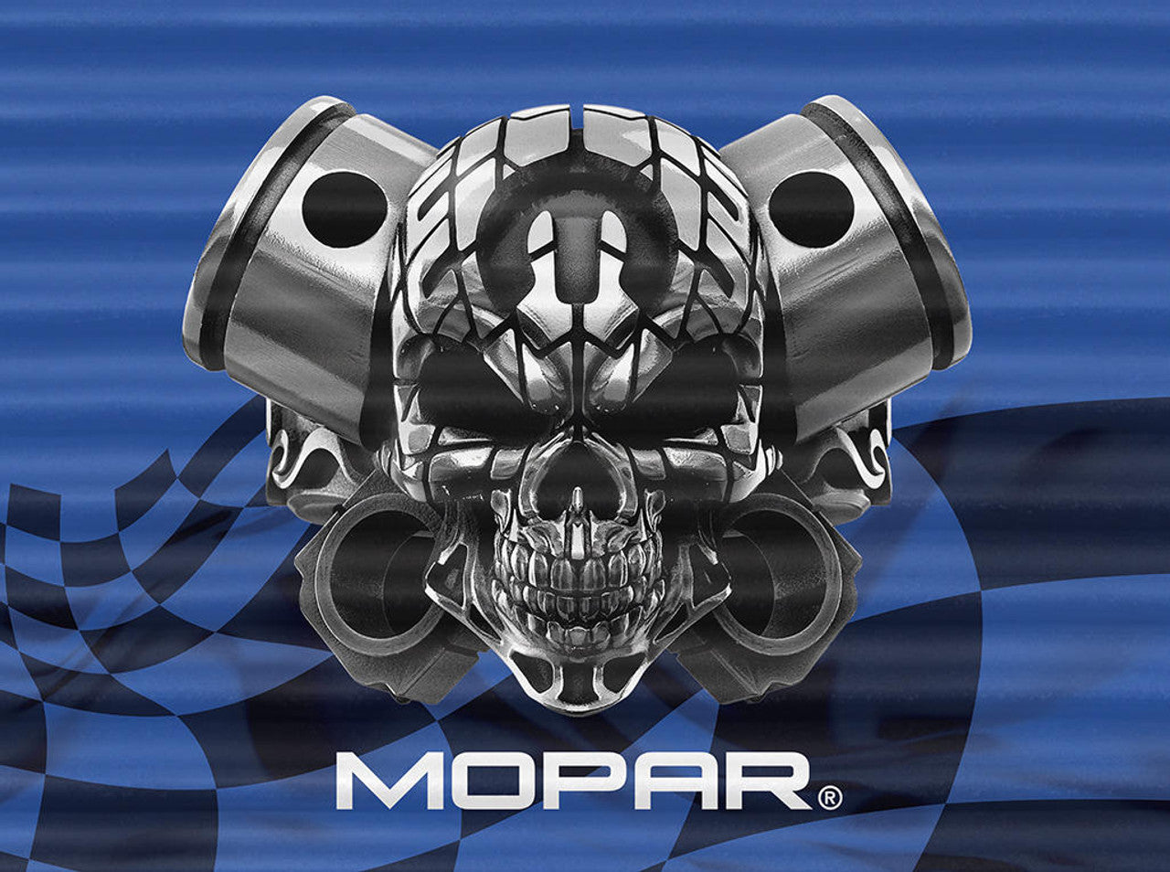 Corrugated - Mopar Skull-24"W x 18"H Metal Sign