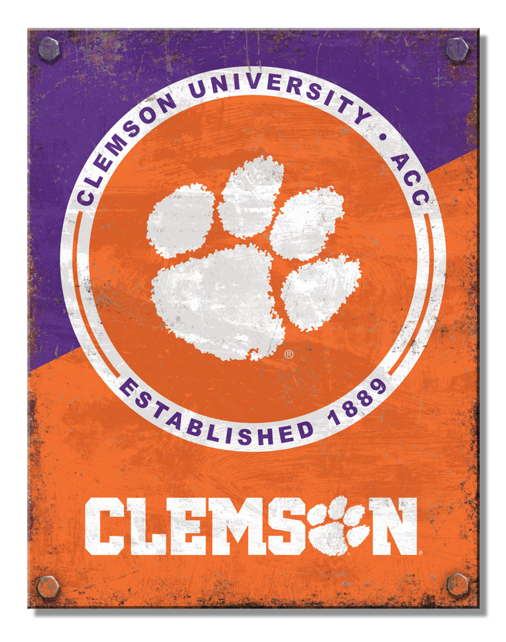 NCAA CLEMSON Two Tone Sign