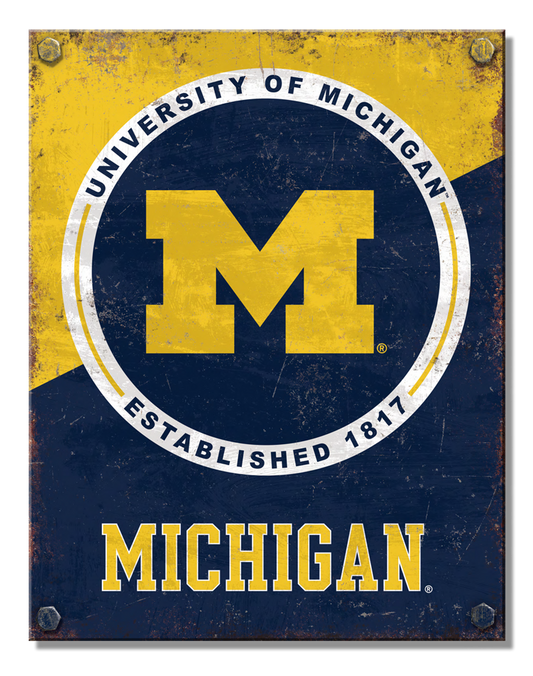 NCAA MICHIGAN Two Tone Sign