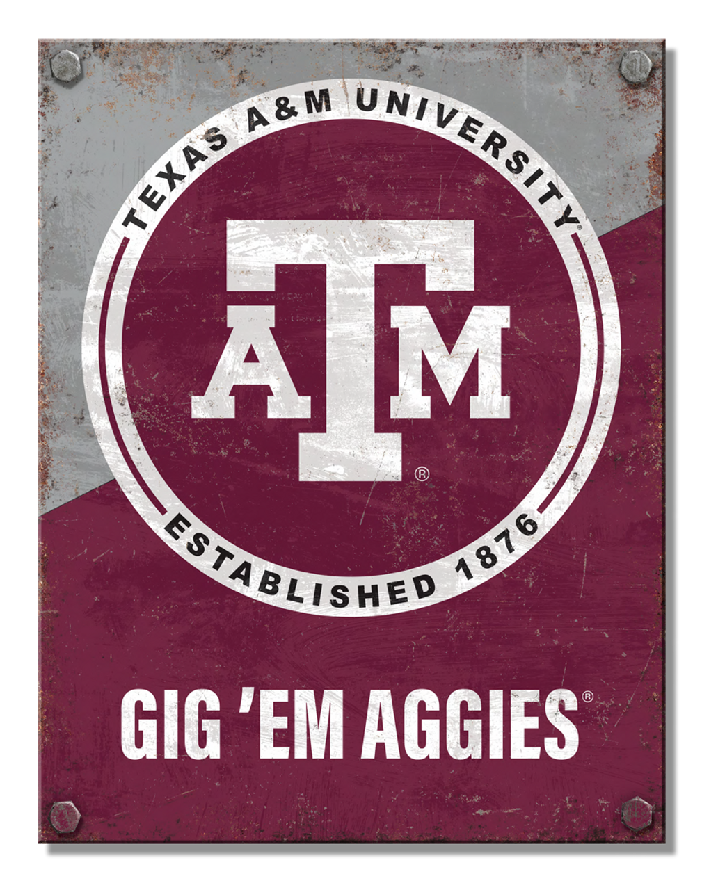 NCAA TEXAS A&M Two Tone Sign