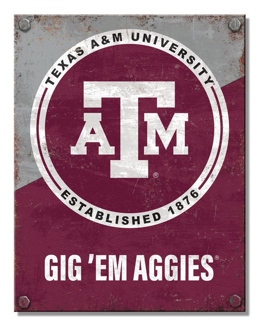 NCAA TEXAS A&M Two Tone Sign