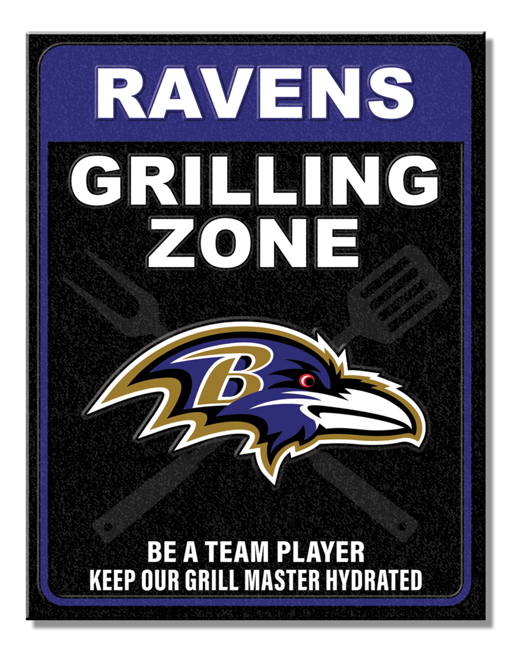 Baltimore Ravens Grill Zone Metal Sign