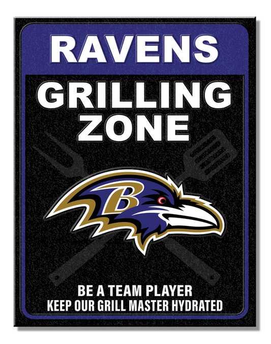 Baltimore Ravens Grill Zone Metal Sign