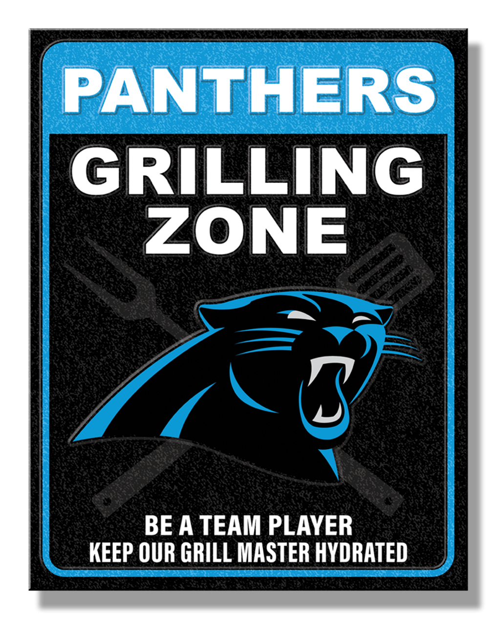 Carolina Panthers Grilling Zone Metal Sign