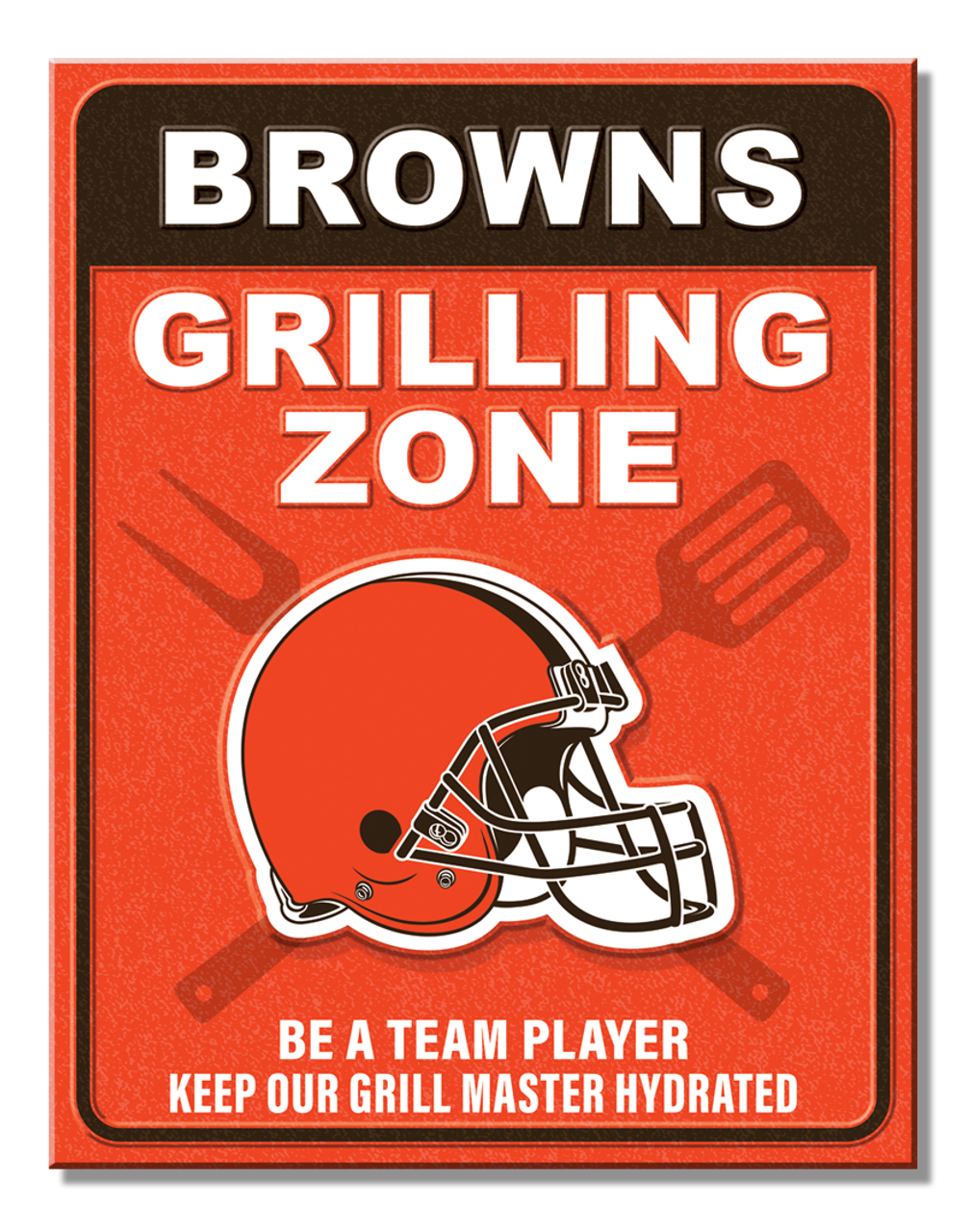 Cleveland Browns Grill Zone Metal Sign