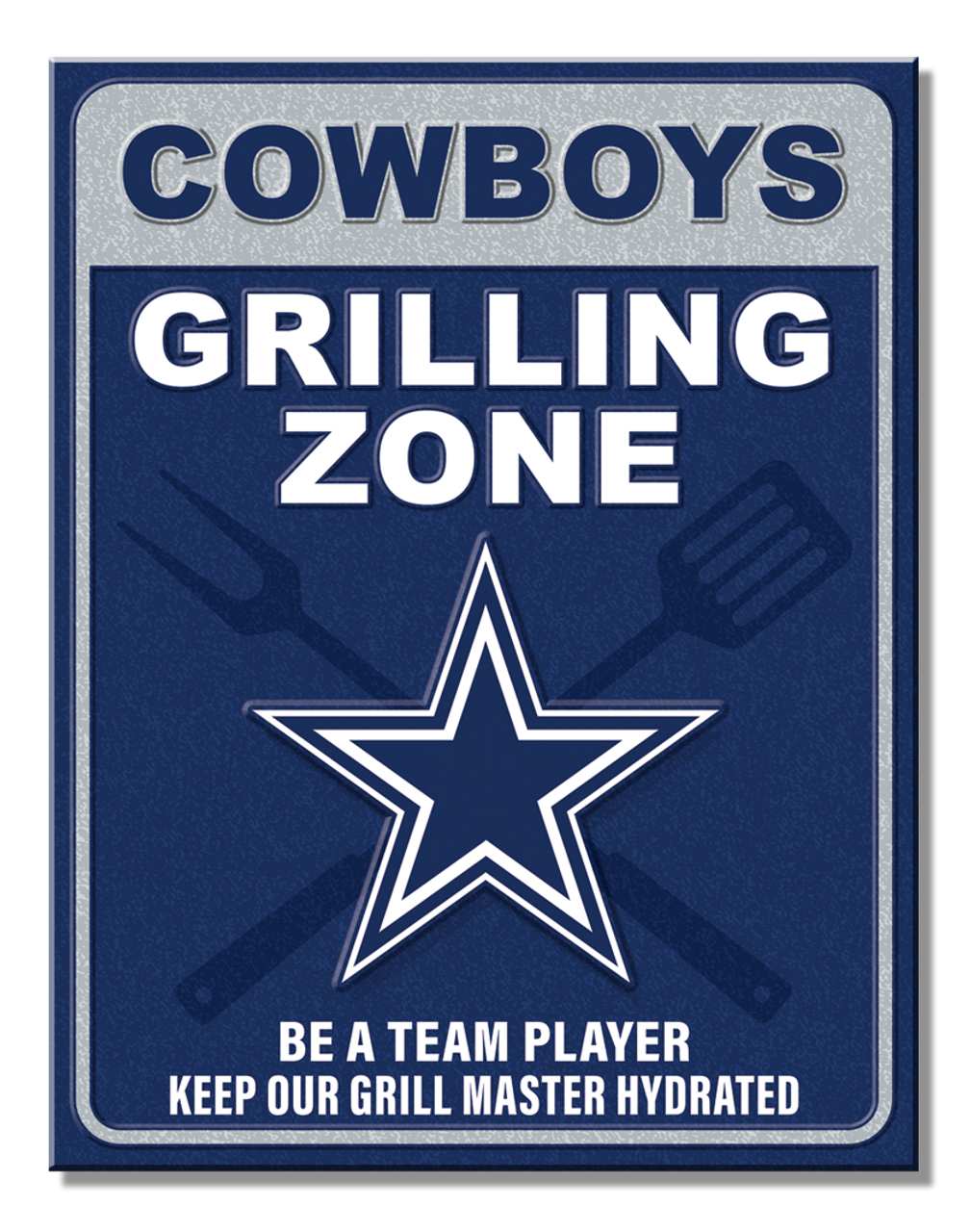 Dallas Cowboys Grill Zone Metal Sign