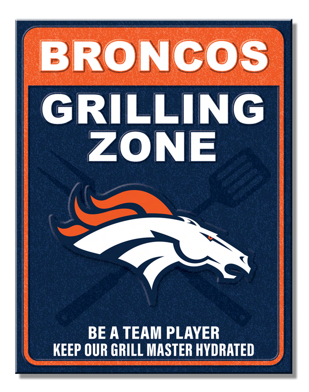 Denver Broncos Grill Zone Metal Sign