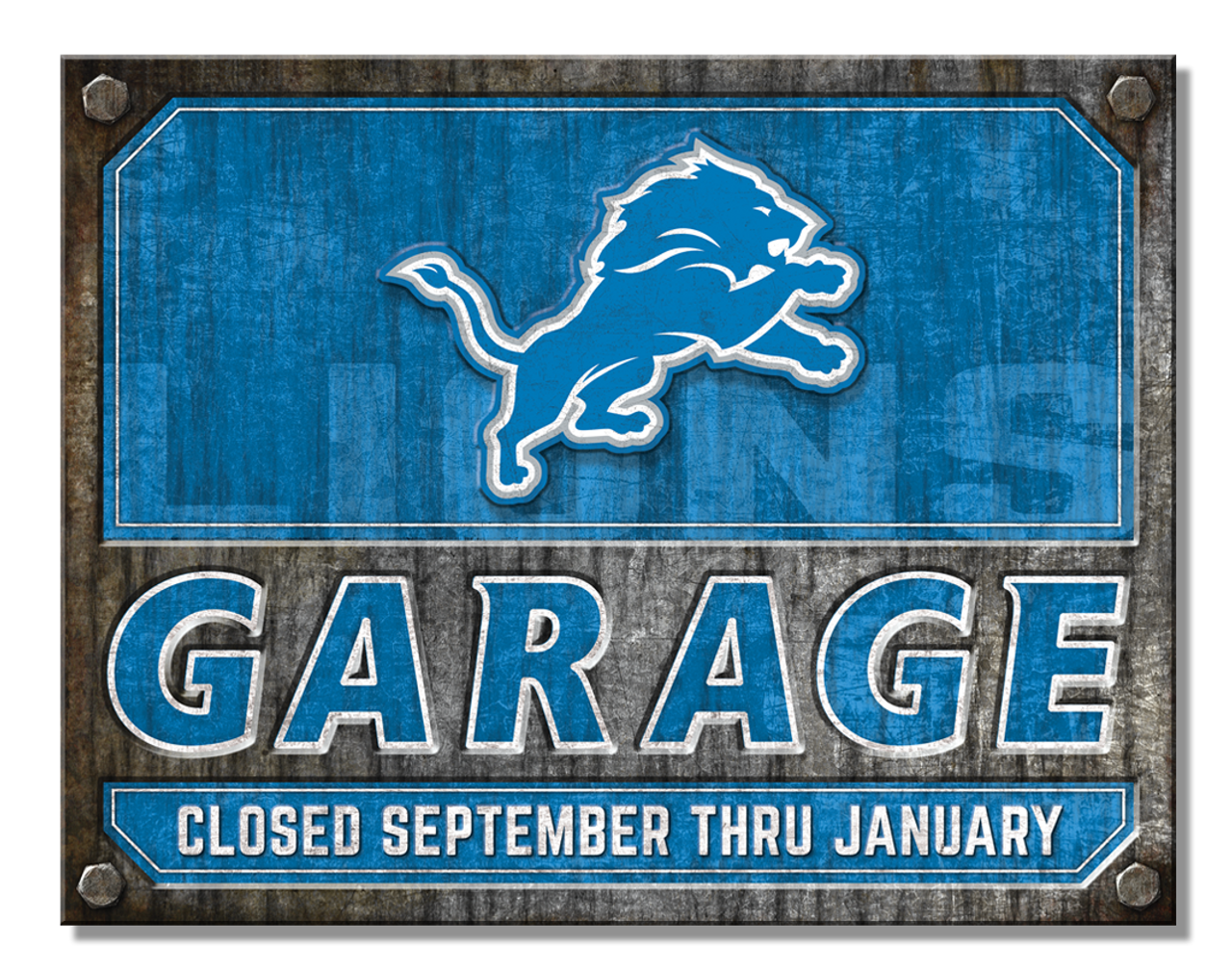 Detroit Lions Garage Sign